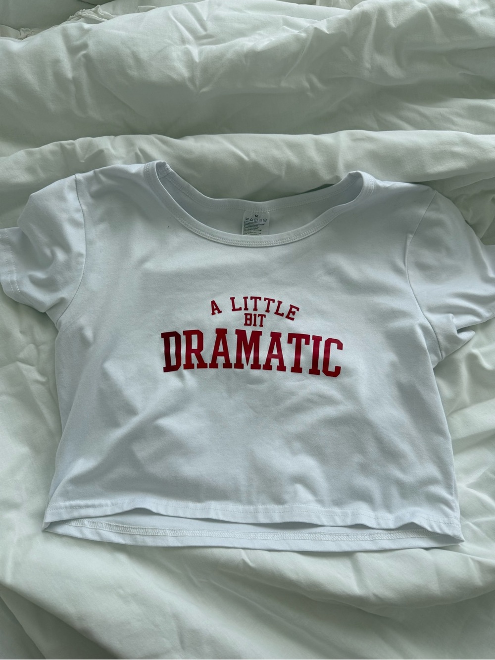A little bit dramatic White crop Top